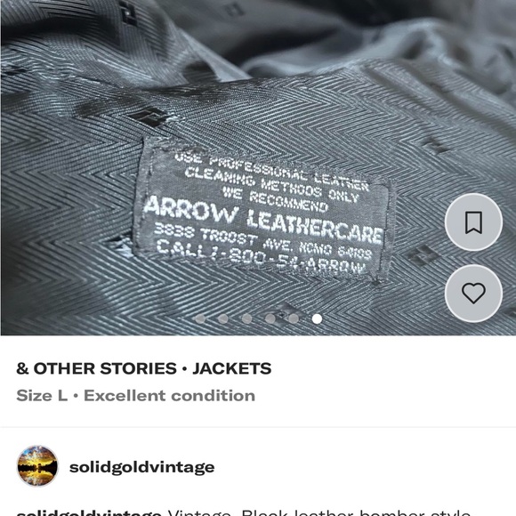 Vintage leather bomber style jacket. - Picture 5 of 5